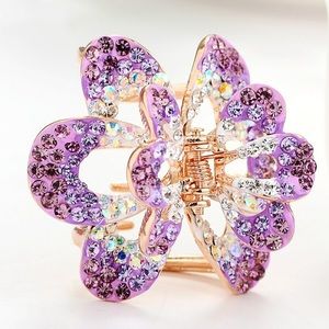 butterfly rhinestone barrette claw hair pin